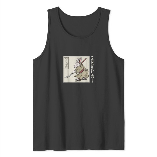 Discover Senpai Rabbit Samurai Japanese Anime Manga Lover Otaku Tank Tops