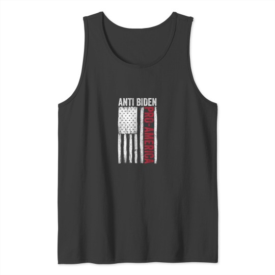 Discover Pro America Anti Biden Flag USA Impeach Joe Biden Sucks Tank Tops