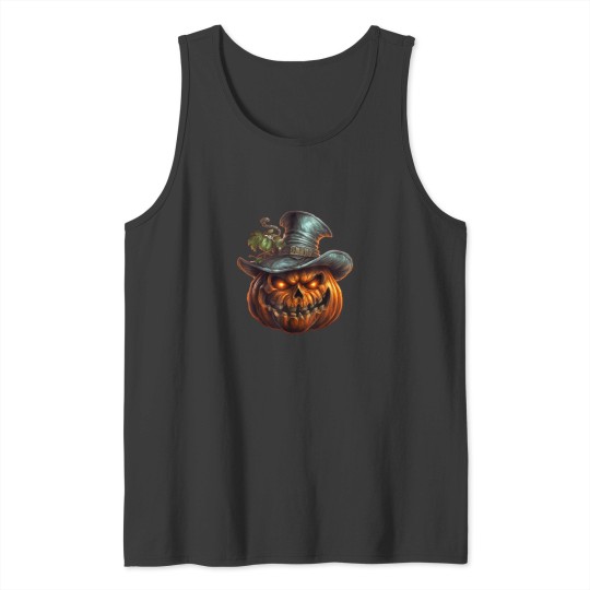 Discover jack o lantern face pumpkin eyelashes hallowen costume funny Tank Tops