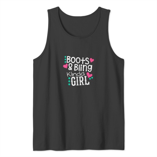 Discover Princess Cowboy Boots Cowgirl Bling Country Western Girls Tank Tops