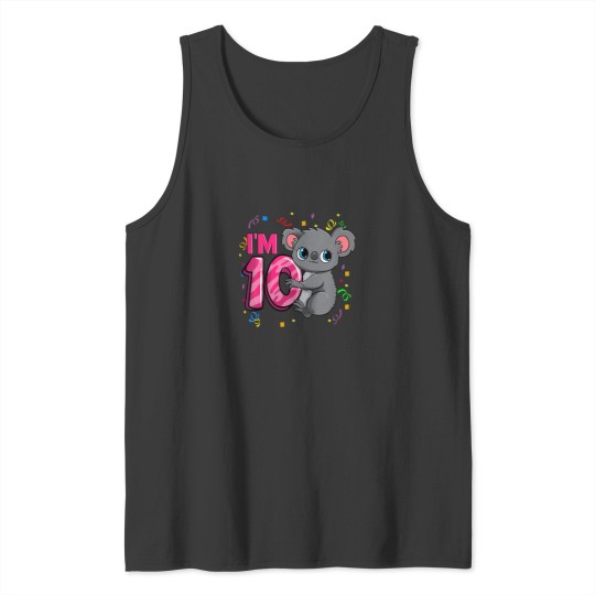 Discover Kids 10th Birthday Shirt For Girls Koala Bear 10 Years Old Tank Tops