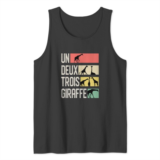 Discover Un Deux Troix Giraffe French Animal Tank Tops