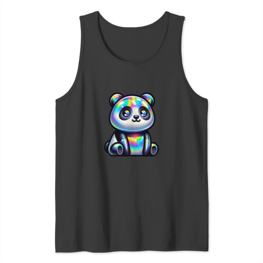 Discover Holographic Rainbow Panda Tank Tops