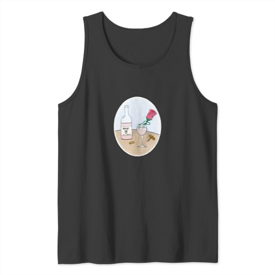 Discover A Rose In A Rosé WineBath Tank Tops