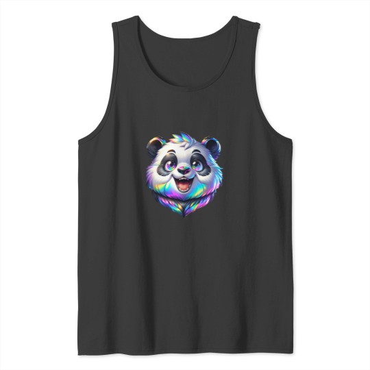 Discover Holographic Rainbow Fur PandaActive Tank Tops