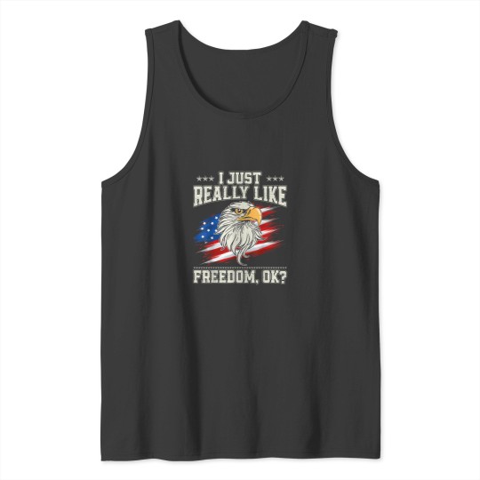 Discover American Patriotic Eagle 4th of July USA Flag Men Women Tank Tops