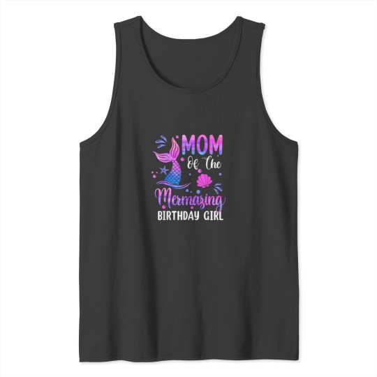 Discover Mom of The Mermazing Birthday Girl Mermaid Party Family Tank Tops