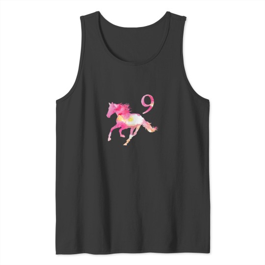 Discover Kids 9th Birthday Horse Gift for 9 Year Old Girls Tank Tops
