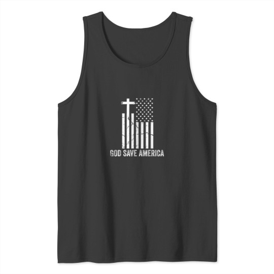 Discover God Save America ShirtJesus Christ Saves USAAmerican Flag Tank Tops