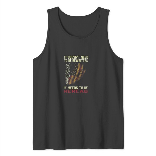 Discover It Doesnt Need To Be Rewritten We The People on back Tank Tops