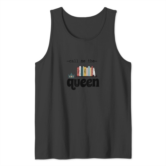Discover Book Queen Tee Funny Reading Hobby Librarian Bookworm Women Tank Tops