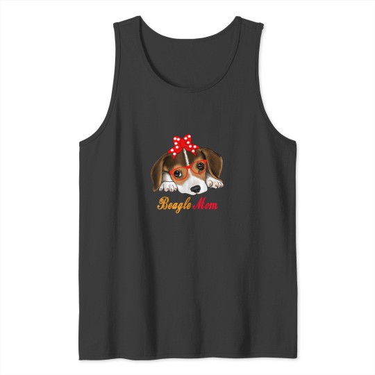 Discover Dog Lover Gifts Bow Tie Glasses Funny Cute Beagle Mom Tank Tops