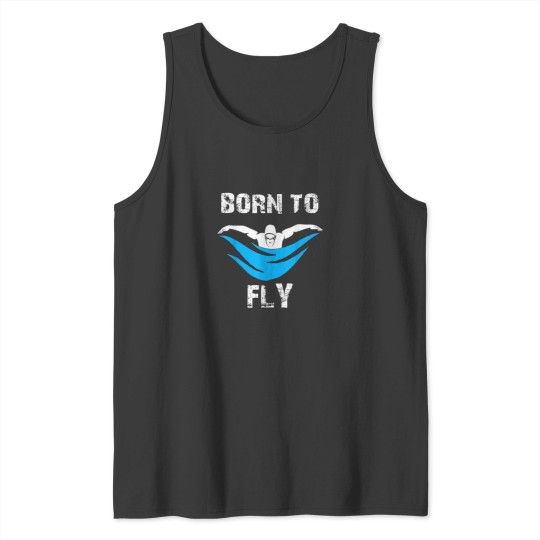 Discover Boys Born to Fly Butterfly Swimmers Swim Meet Tank Tops