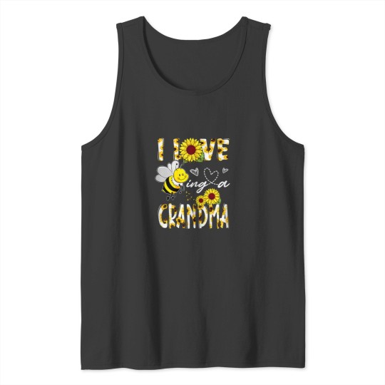 Discover I Love Being A Grandma Sunflower Bee Lover Mothers Day Cute Tank Tops