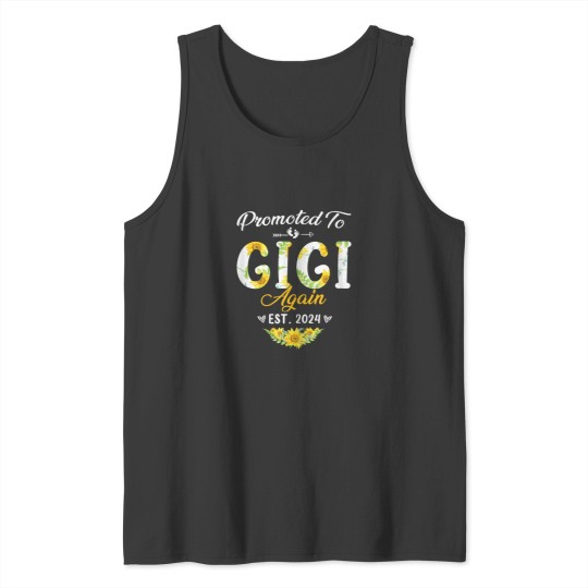 Discover Promoted To Gigi Again Est 2024 Pregnancy Announcement Tank Tops