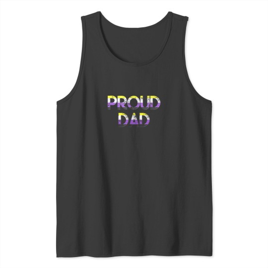 Discover Proud Dad Nonbinary Pride Flag LGBT Fathers Day Shirt 3765 Tank Tops