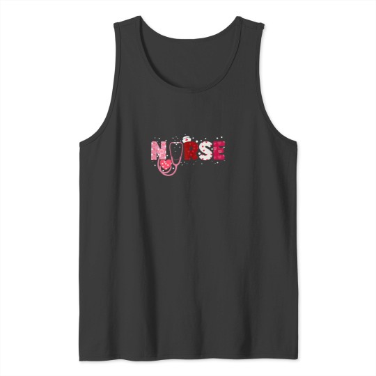 Discover Nurses Valentines Day Hearts Stethoscope Gif For Girls Women Tank Tops