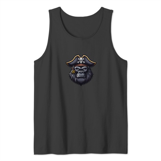 Discover Majestic Gorilla Face Pirate Look Tank Tops