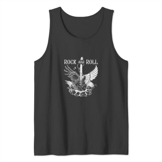 Discover Funny Guitar Rock And Roll Musical Instrument Guitarist Tank Tops