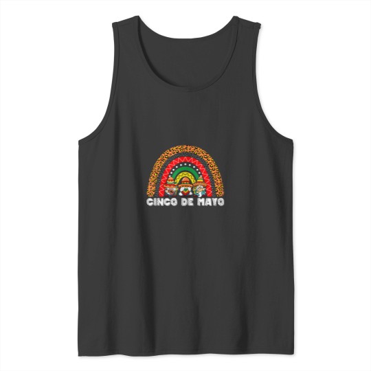 Discover Cinco De Mayo Fiesta Surprise Gnome Leopard Rainbow Mexico Fitted Tank Tops