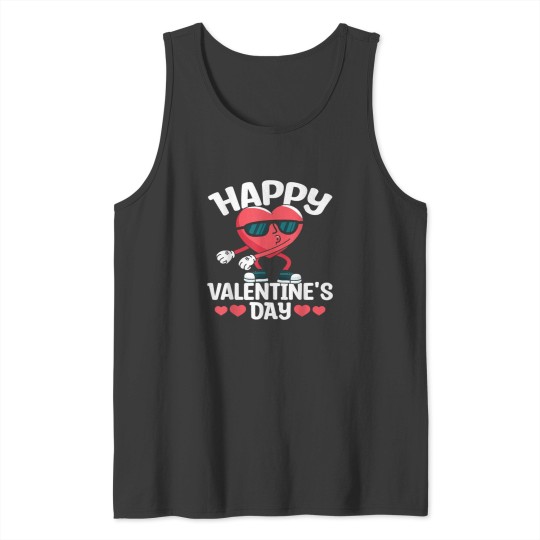 Discover Happy Valentine's Day Dancing Heart Funny Valent Tank Tops