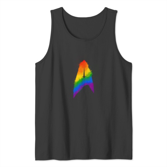 Discover Star Treks Discovery Rainbow Pride Starfleet Badge Pocket Tank Tops