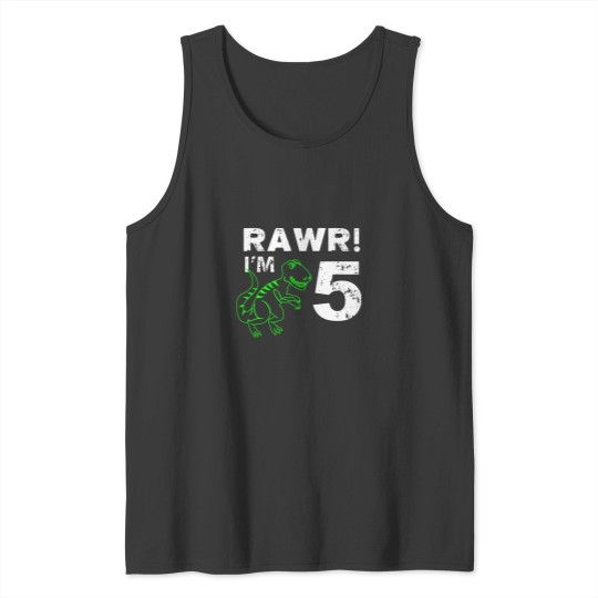 Discover Rawr! Im 5 Dinosaur Birthday Essential Tank Tops
