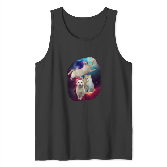 Discover Space cat Tank Tops