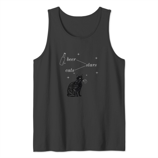 Discover Beer Stars Cats white Tank Tops