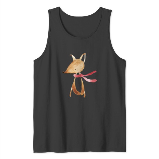 Discover Fox with Red Scarf Tank Tops