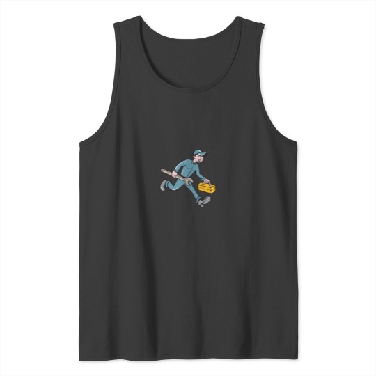 Discover Mechanic Carrying Toolbox Spanner Isolated Cartoon Essential Tank Tops