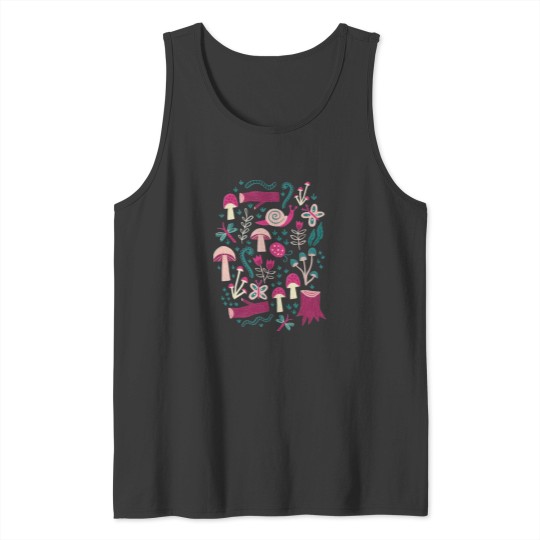 Discover Dark Greens mushrooms Field Forest Tank Tops