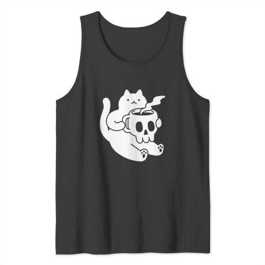 Discover Cat and Skull Mug Classic Tank Tops