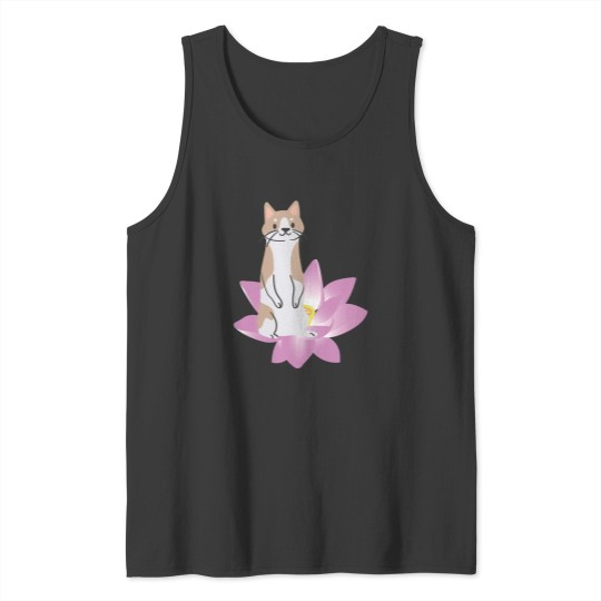 Discover Cat In Lotus Tattoo Tank Tops