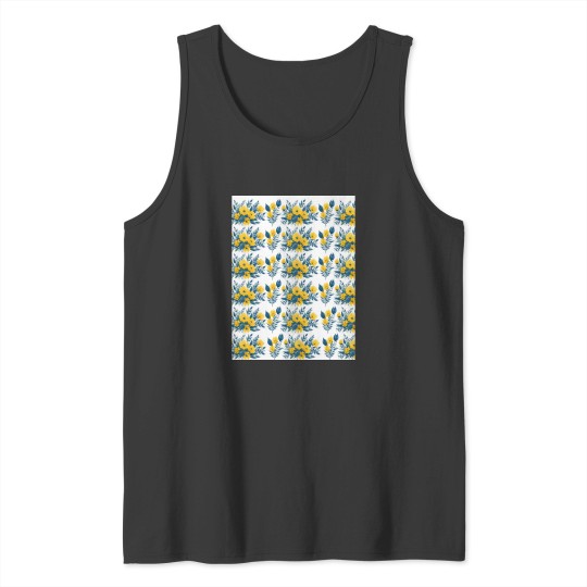 Discover Yellow floral watercolor vector, white background Graphic Tank Tops
