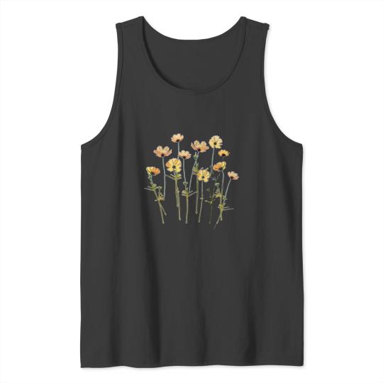 Discover Yellow Cosmos Flowers Watercolor Classic Tank Tops