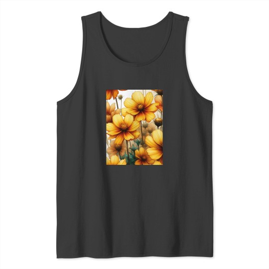 Discover Vibrant Yellow Cosmos Flowers Add a Splash of Sunshine to Your Space Classic Tank Tops
