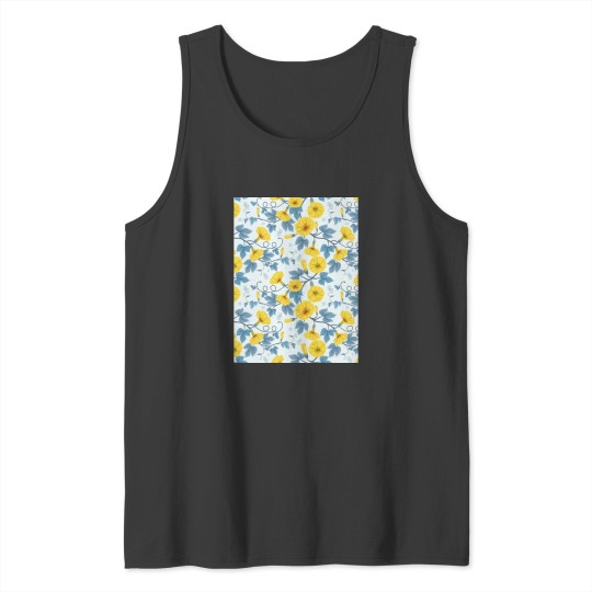 Discover Yellow Cosmos Flowers Floral Art Print Graphic Tank Tops