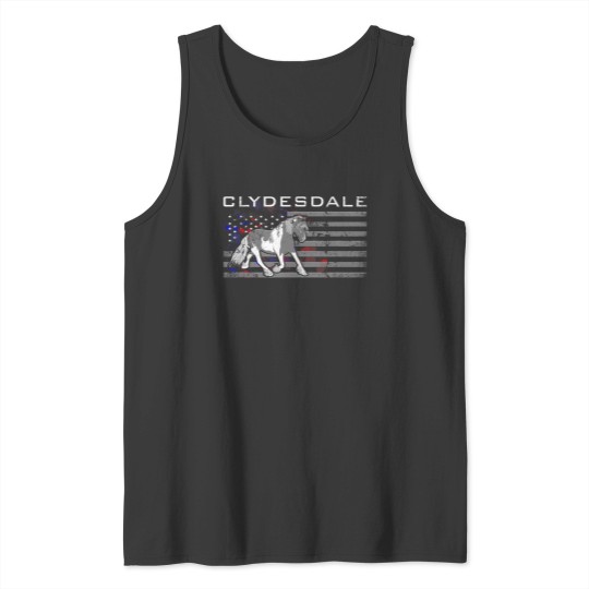 Discover Clydesdale Horse US American Flag Tank Tops
