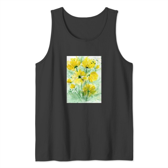 Discover Colorful watercolor peony flowers and leaves Long Tank Tops