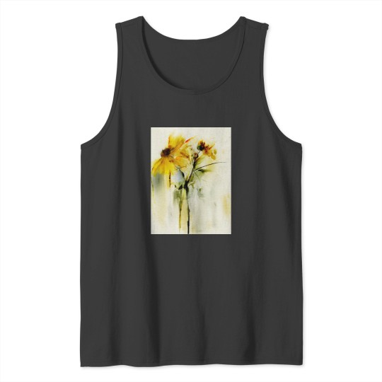 Discover Yellow floral. Graphic Tank Tops