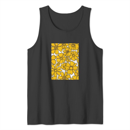 Discover Sunny Day Floral Pattern Graphic Tank Tops
