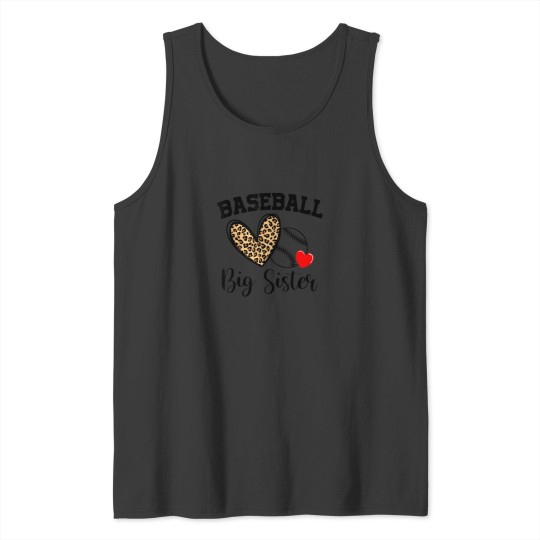 Discover Women Leopard Heart Baseball Big Sister Cute Mot Tank Tops
