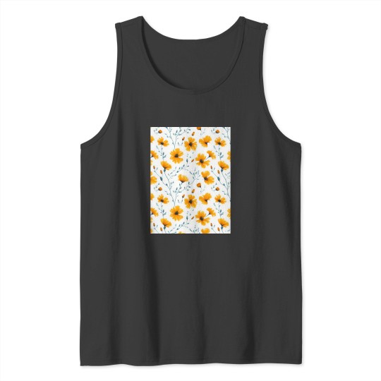 Discover Yellow floral seamless pattern Classic Tank Tops