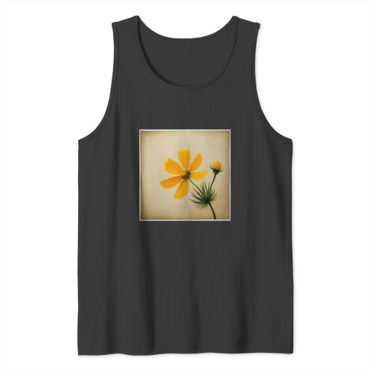 Discover yellow cosmos flowers framed Classic Tank Tops