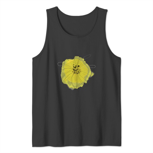 Discover Sunny Yellow Flower Abstract Art Pattern Classic Tank Tops