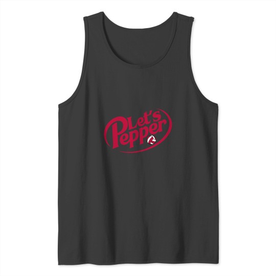 Discover Volleyball Let's Pepper Fitted Scoop Tank Tops