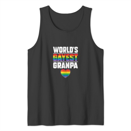 Discover Worlds Gayest Grandpa Funny Gay Pride LGBT Grand Tank Tops
