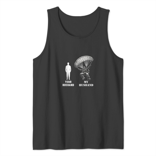Discover Your Husband vs My Husband Airborne Paratrooper Tank Tops