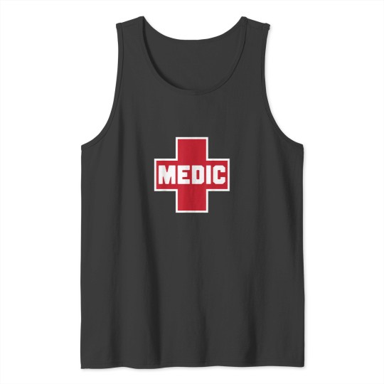 Discover Street Medic Red First Aid Cross Protest Helper Tank Tops